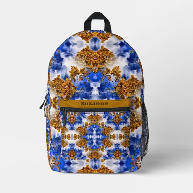 Sac À Dos Imprimé Ciel Bleu Et Nuages Abstraits Personnalisés (Recto)