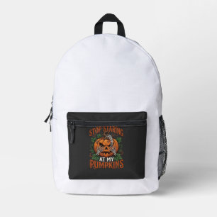 Sac À Dos Imprimé Citrouilles Regard Fixe Halloween Mains de Squelet