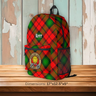 Sac À Dos Imprimé Clan Kerr Crest sur Tartan
