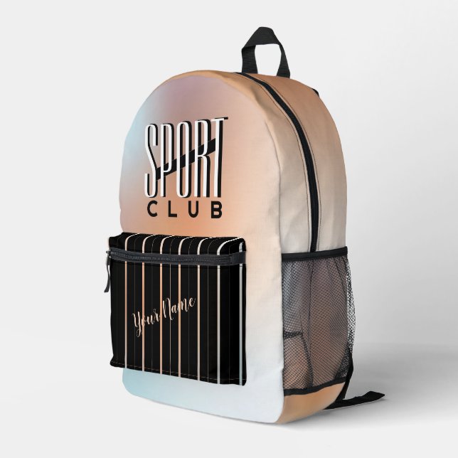 Sac À Dos Imprimé Club Sport Pastel Orange (Coin arrière droit)