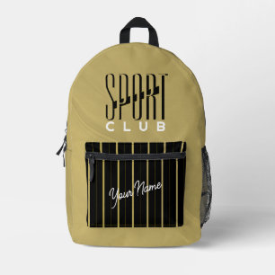 Sac À Dos Imprimé Club Sportif Beige Noir