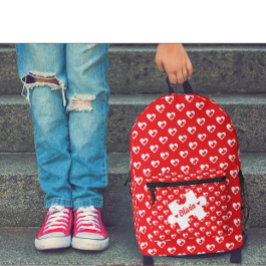 Sac À Dos Imprimé Cœur moderne et pièces de puzzle | Saint-Valentin