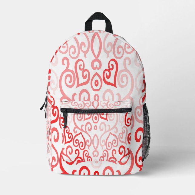 Sac À Dos Imprimé Coeurs rouge et rose (Recto)