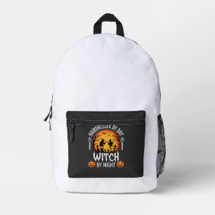 Sac À Dos Imprimé Coiffeuse Halloween le jour sorcière la nuit