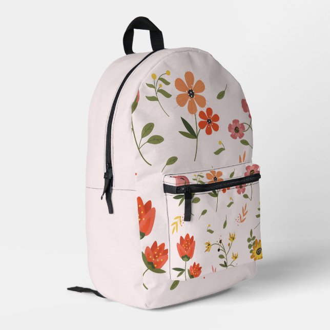 Sac À Dos Imprimé collection de fleurs (Coin arrière gauche)