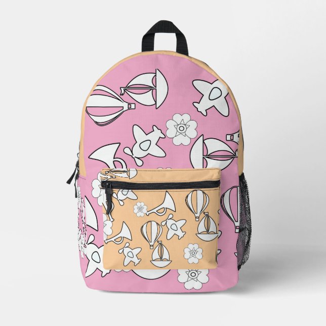 Sac À Dos Imprimé Collection de jouets Enfants Kinder rose (Recto)