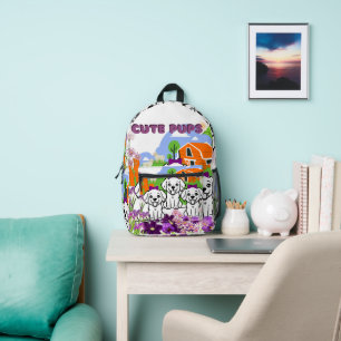 Sac À Dos Imprimé Coloré Floral Cute À La Mode Retour À L'École Fill