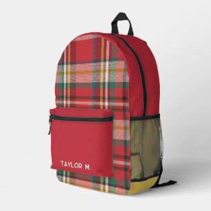 Sac À Dos Imprimé Coloré Personnalisé Plaid Classic Monogram