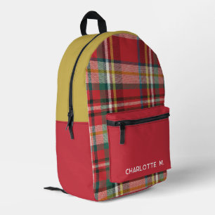 Sac À Dos Imprimé Coloré Plaid Rustique Personnalisé