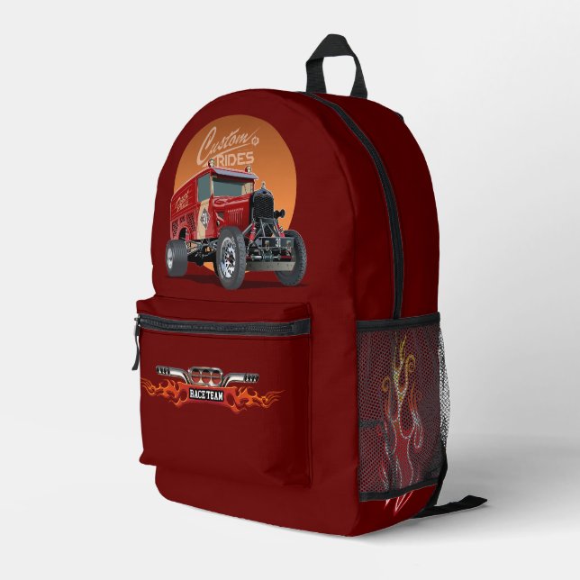Sac À Dos Imprimé Concept de voiture de course rétro customisé (Coin arrière droit)