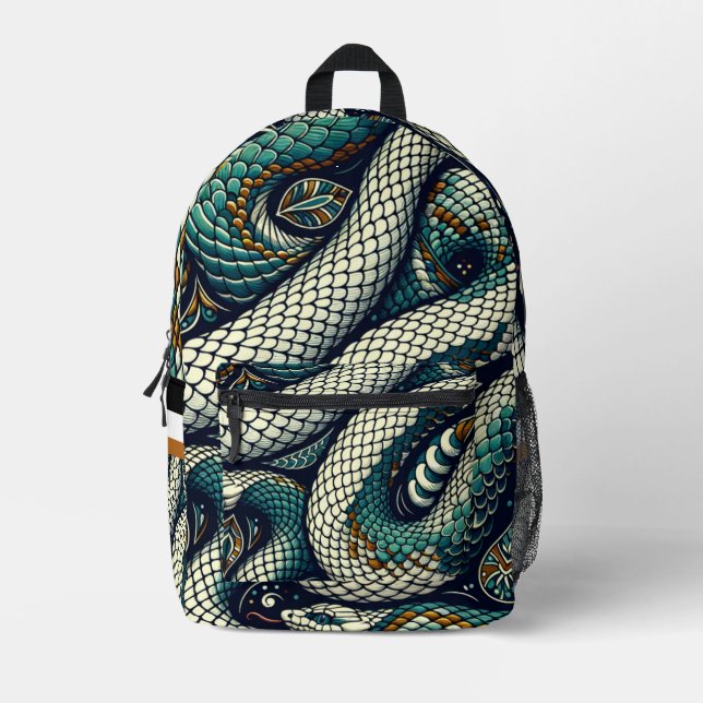 Sac À Dos Imprimé Conception BackPack Motif Snake (Recto)