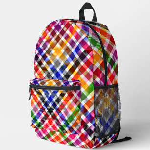 Sac À Dos Imprimé Conception de carreaux écossais à tartan en twill