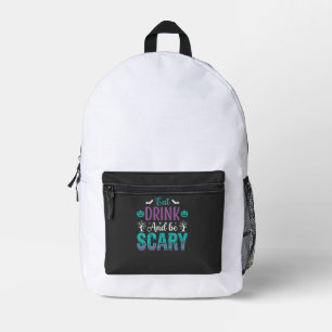 Sac À Dos Imprimé Conception de Halloween Manger Boire Et Être Effra