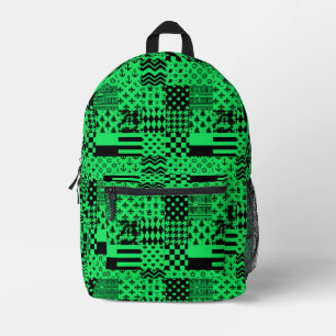 Sac À Dos Imprimé Conception de maquette Motif mixte en noir vert