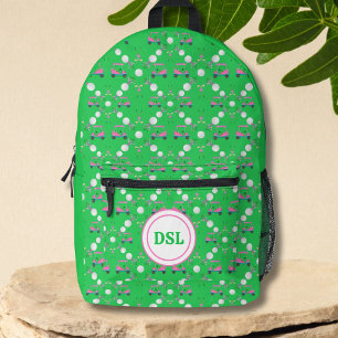 Sac À Dos Imprimé Conceptions de fleurs de diamant rose de golf Mono