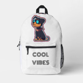 Sac À Dos Imprimé Cool froid coloré chien vibrant dans les lunettes