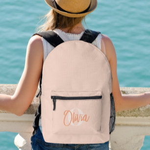 Sac À Dos Imprimé Cool Monochrome Blush rose moderne Monogramme