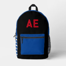 Cool Monogramme Rouge Bleu Bleu Blanc Pois