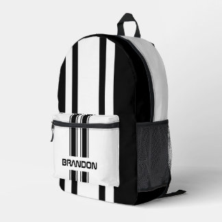 Sac À Dos Imprimé Cool Personnalisé Noir Et Blanc Course Auto Sport 