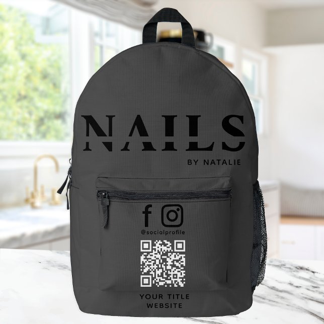 Sac À Dos Imprimé Cool QR Code Clou Salon Artiste Technicien Personn (Créateur téléchargé)