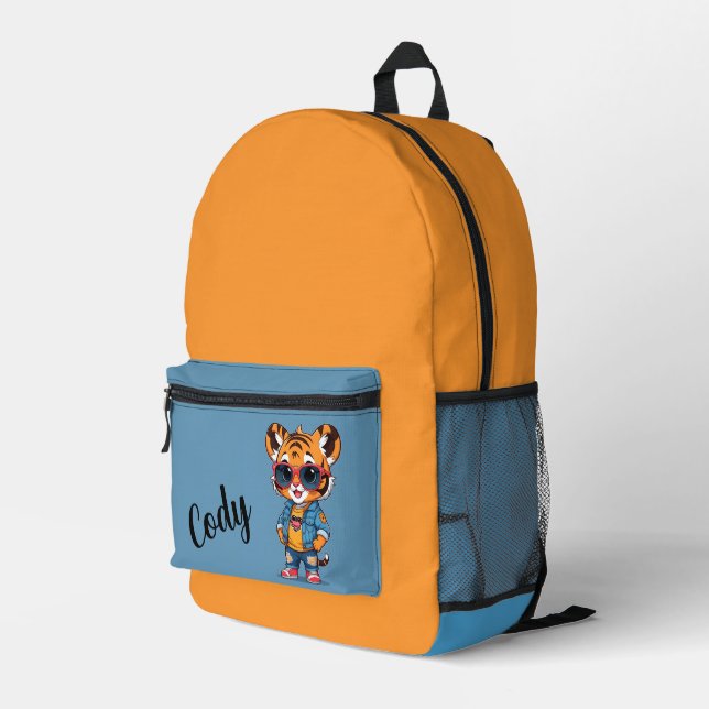 Sac À Dos Imprimé Cool Tiger personnalisé (Coin arrière droit)