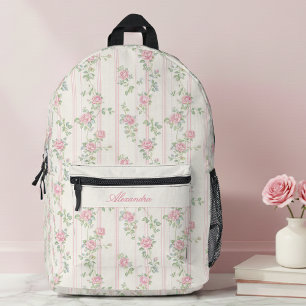 Sac À Dos Imprimé Coquette Florale Rose