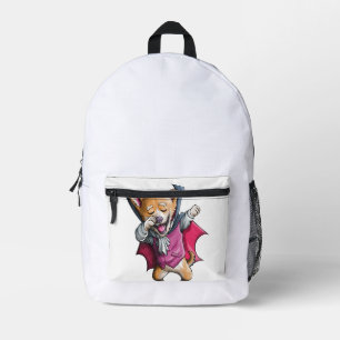 Sac À Dos Imprimé Corgi Vampire En Train De Danser Corgi D'Halloween