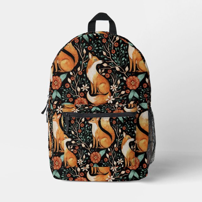 Sac À Dos Imprimé Cosmic Fox and Crescent Moons (Recto)