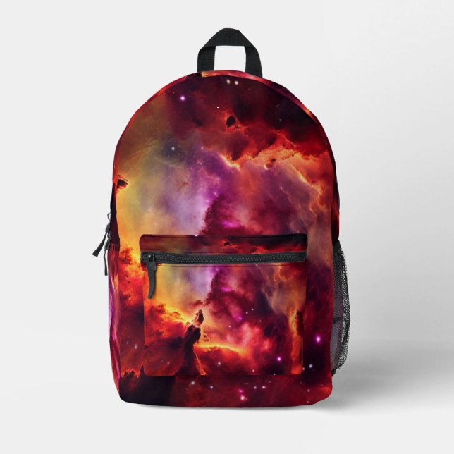 Sac À Dos Imprimé Cosmos Space Sky Red Nebula (Recto)