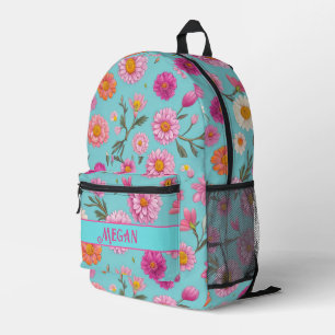 Sac À Dos Imprimé Cottage noyau floral blanc marguerites fleurs rose