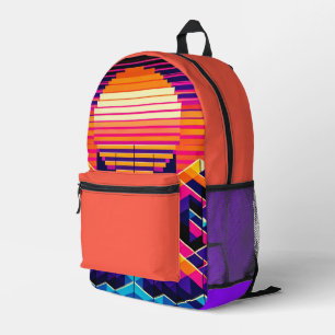 Sac À Dos Imprimé Coucher de soleil Pixel