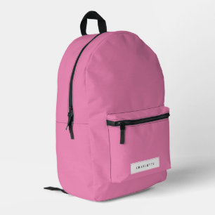 Sac À Dos Imprimé Couleur solide rose minimal moderne Nom personnali