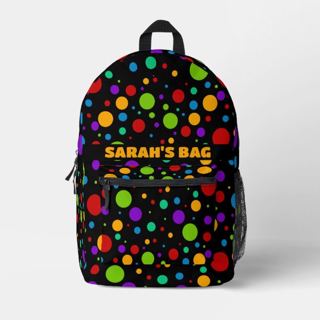 Sac À Dos Imprimé Couleurs arc-en-ciel PolkaDot (Recto)