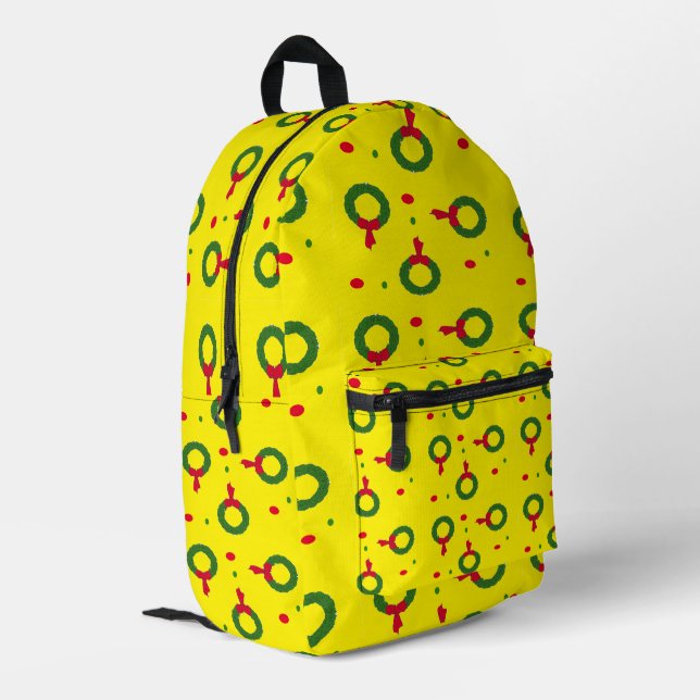 Sac À Dos Imprimé Courrier de Noël pois jaune (Coin arrière gauche)