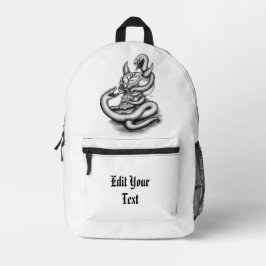 Sac À Dos Imprimé Crâne - Tête diabolique avec serpent