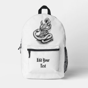 Sac À Dos Imprimé Crâne - Tête diabolique avec serpent