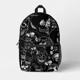 Sac À Dos Imprimé Crânes de carnet de croquis blancs