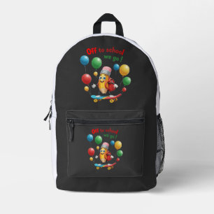Sac À Dos Imprimé Crayon Mignon sur Skateboard   Amusant Retour à l'