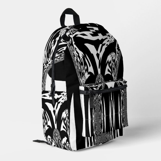 Sac À Dos Imprimé Créez votre propre blanc et noir (Coin arrière gauche)