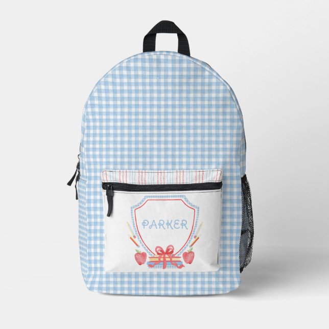 Sac À Dos Imprimé Crest scolaire | École En vichy (Recto)