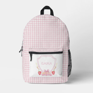 Sac À Dos Imprimé Crest scolaire École En vichy