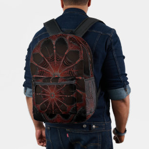 Sac À Dos Imprimé Crimson Web : Danse fractale avec l'araignée de Re