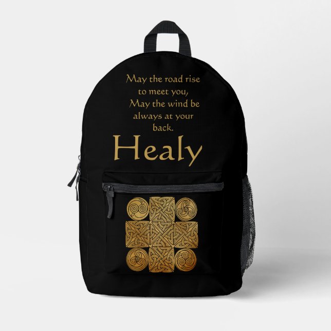 Sac À Dos Imprimé Croix de nouage celte personnalisée (Recto)