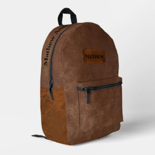 Sac À Dos Imprimé Cuir rustique et marron classique pour lui
