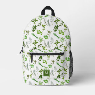 Sac À Dos Imprimé Cuisine Herbes de Jardin Culinaire Monogramme