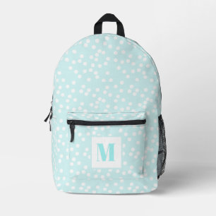 Sac À Dos Imprimé Cute Aqua & À petits pois blancs Monogrammes Enfan