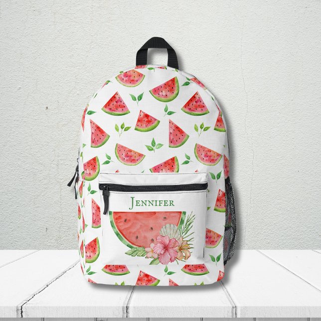 Sac À Dos Imprimé Cute Aquarelle pastèque Motif de fruits sur mesure (Créateur téléchargé)