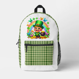 Sac À Dos Imprimé Cute arc-en-ciel Leprechaun avec or