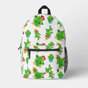 Sac À Dos Imprimé Cute Cactus, Green Cactus, Motif Cactus