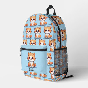 Sac À Dos Imprimé Cute Chat Kitty Motif Nom personnalisé